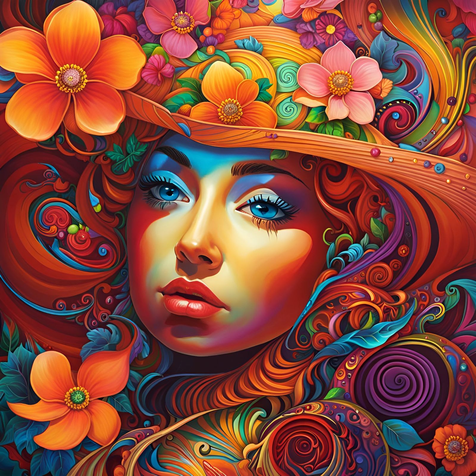 Dogwood Flower in Solarpunk Art Nouveau Style