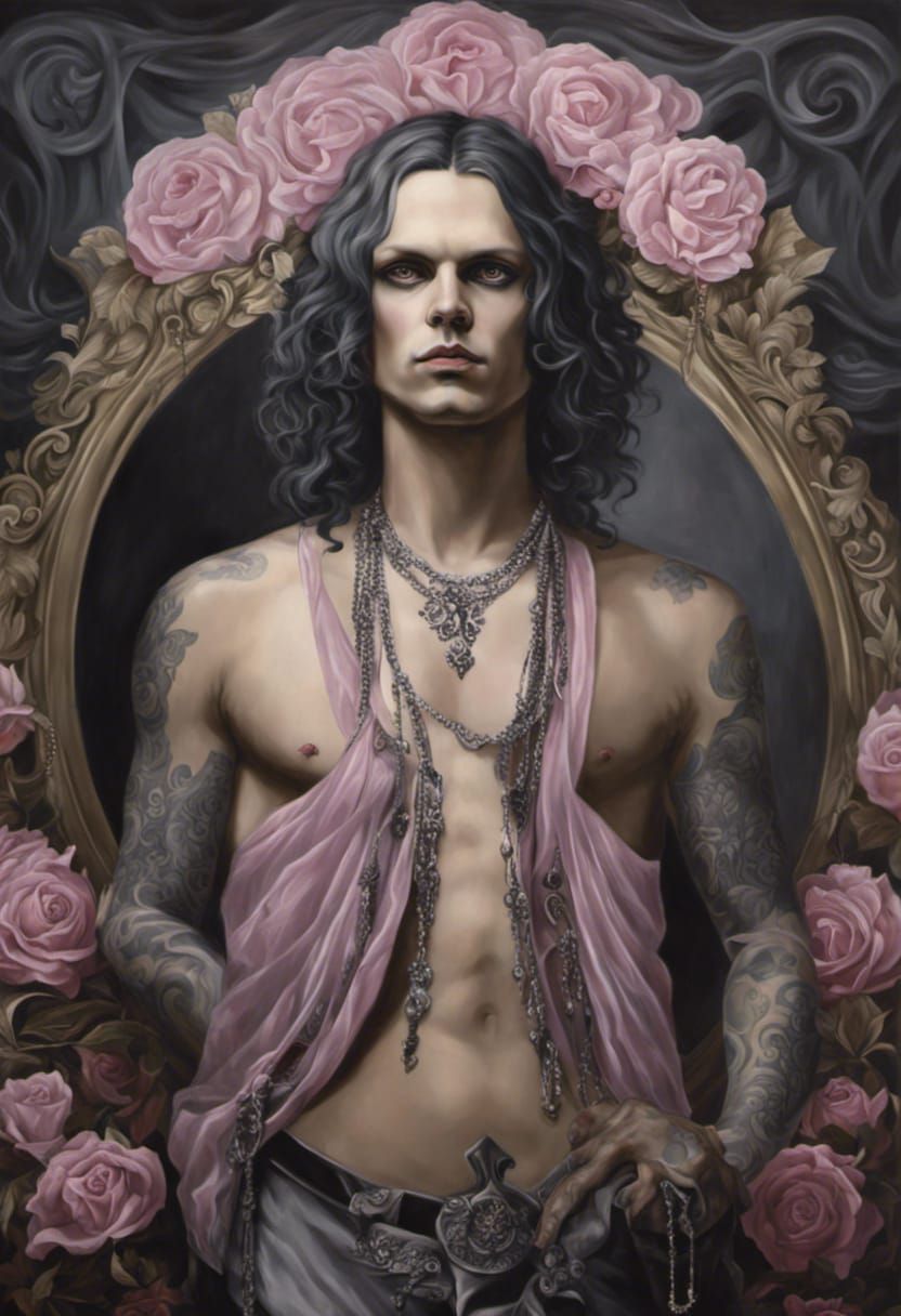 Rococo Oil Painting: Young Goth with Tattoos