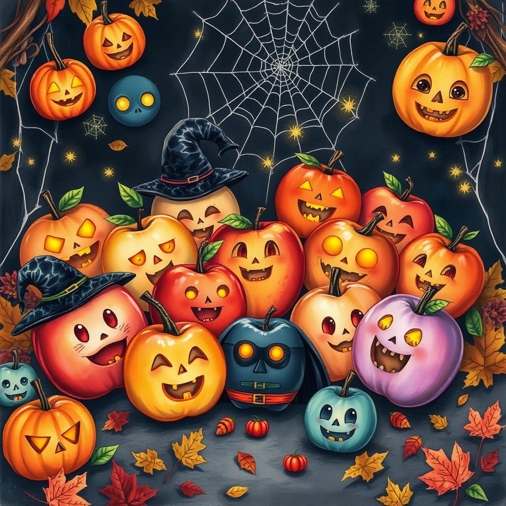 Vibrant Apples Celebrate Halloween in Whimsical Style