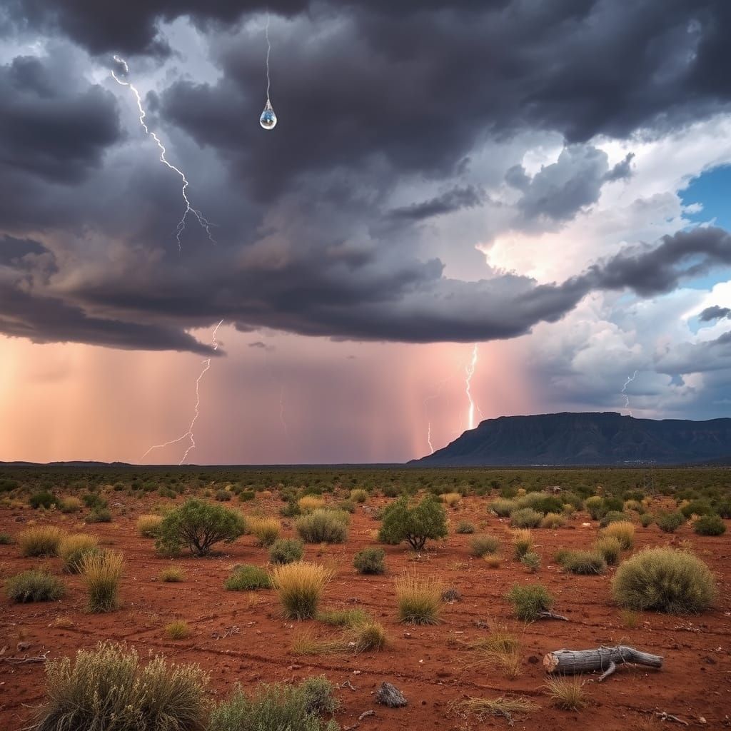 Karoo Landscape: Storm and Raindrop in Summer
