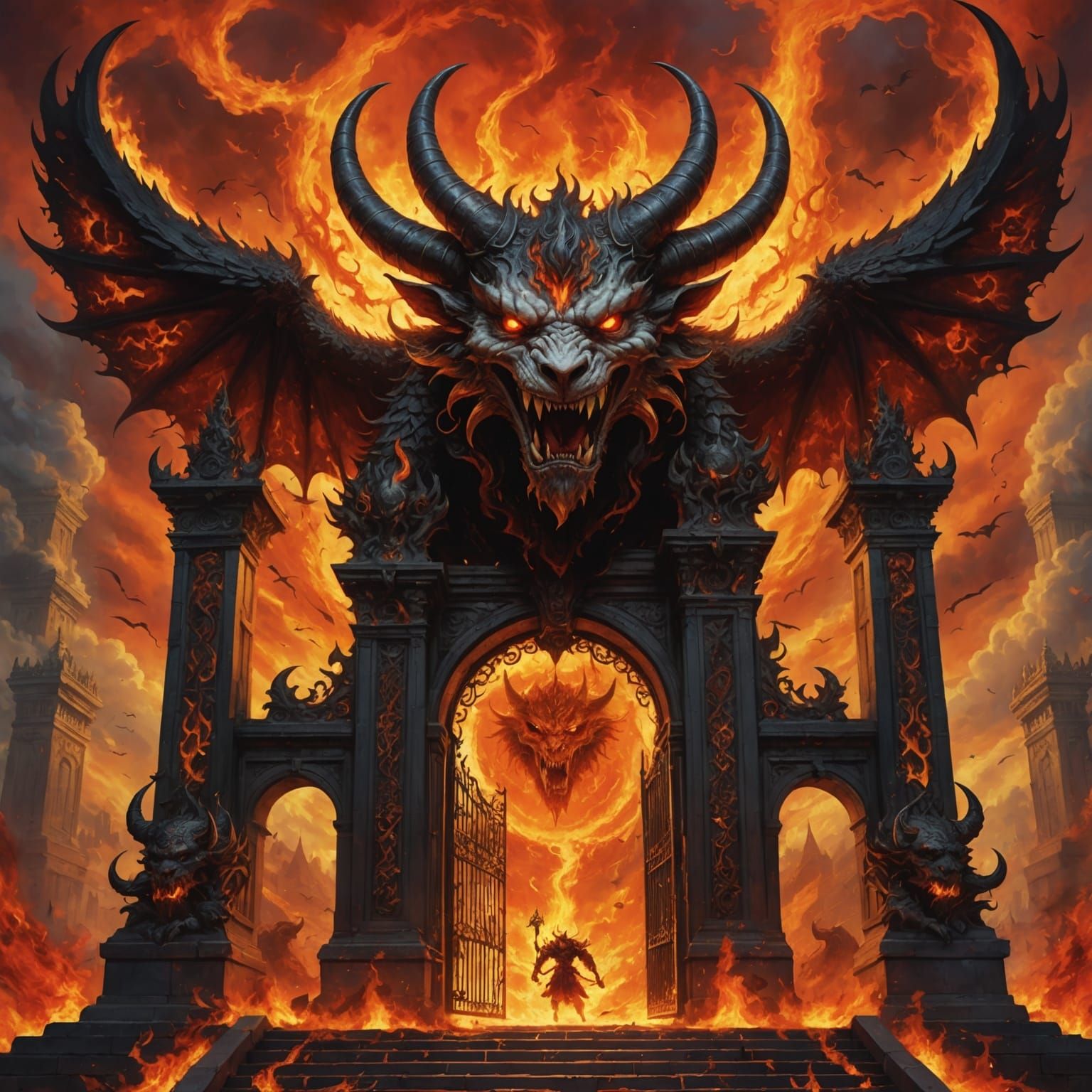 Infernal Heaven: A Fiery Demon Landscape