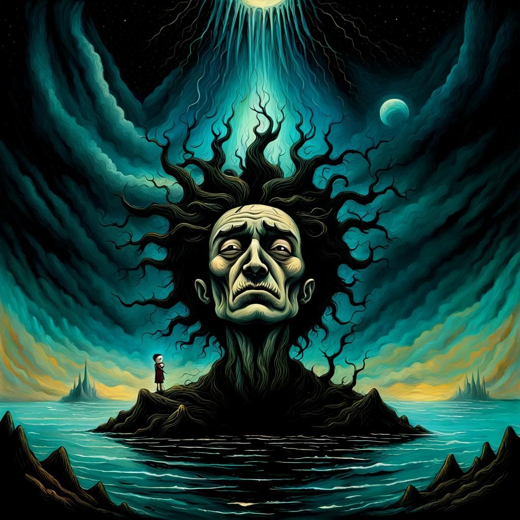 Surreal Boy with Melting Clocks, a Pop Surrealism Portrait