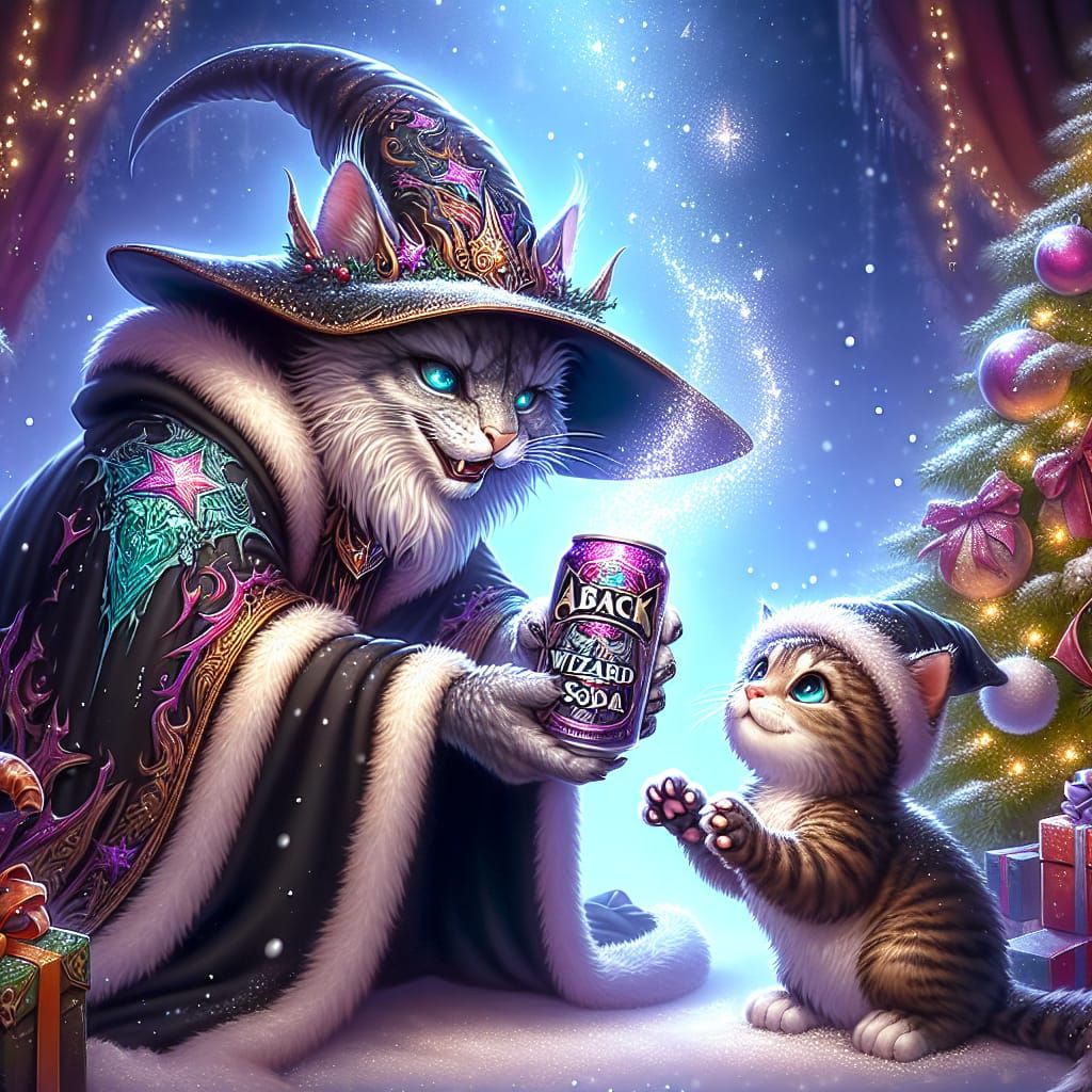 Wizard Cat's Christmas Soda Gift