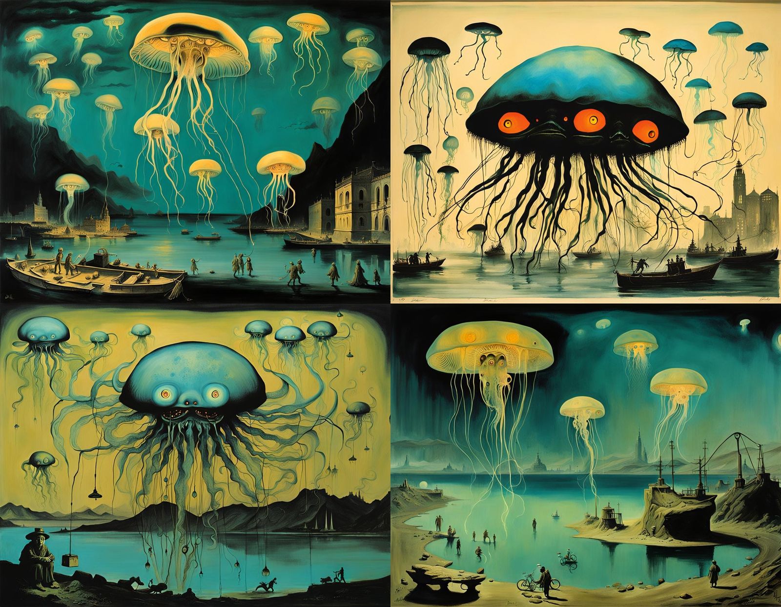 Surreal Alien Invasion by Salvador Dali and Antoni Tapies