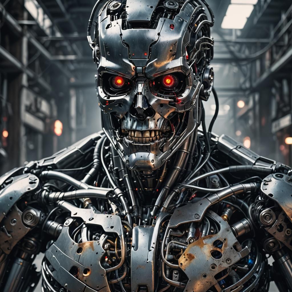 Hyperrealistic Terminator in Cinematic Composition