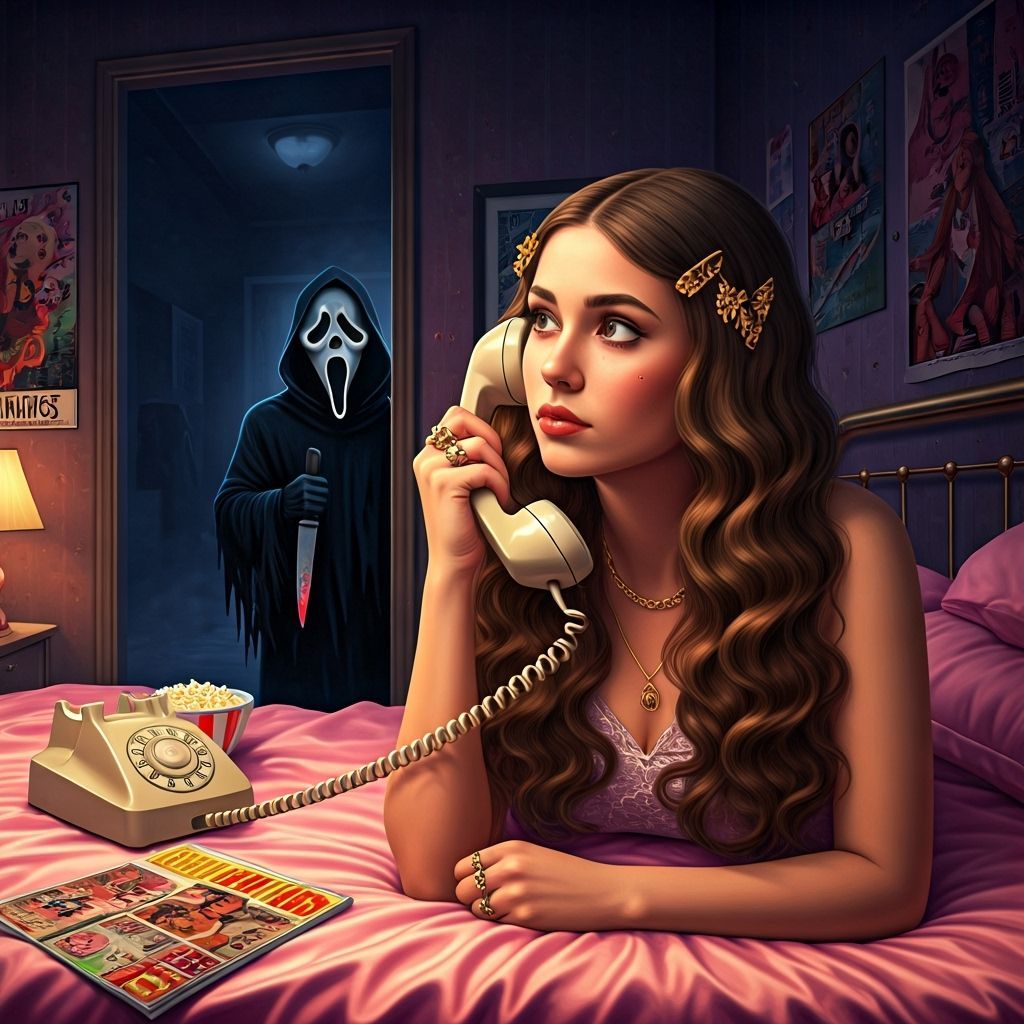 Y2K Dreamy Portrait With Hidden Ghostface