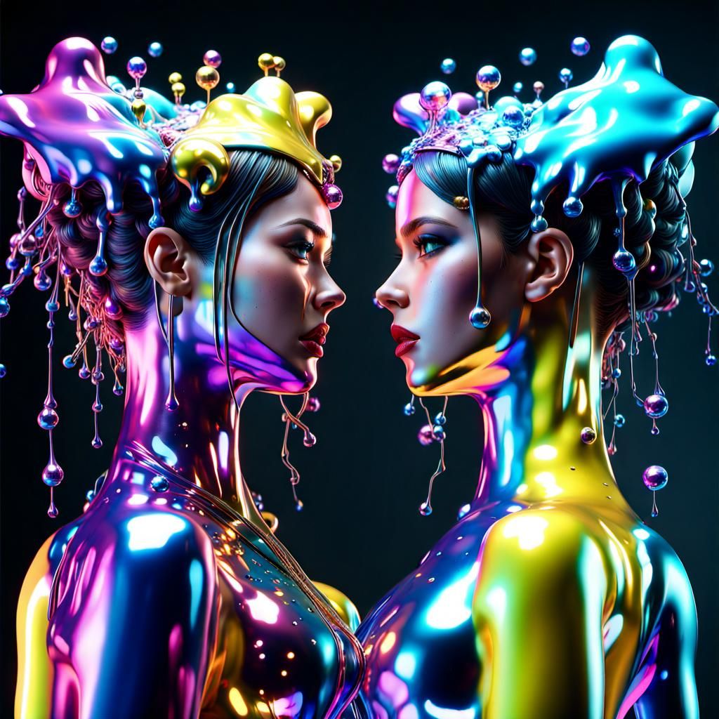 Gorgeous Twin Females in Hyperreal 3D