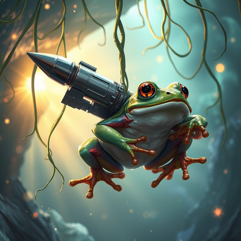 Whimsical Missile-Toad Fantasy Concept Art