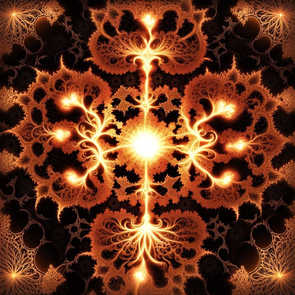 Dancing Druid Baby in Backlit Fractal Forest