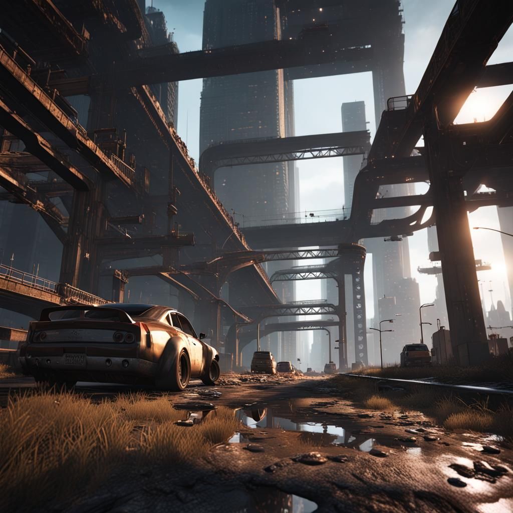 Apocalyptic Cityscape in Detailed 3D Rendering