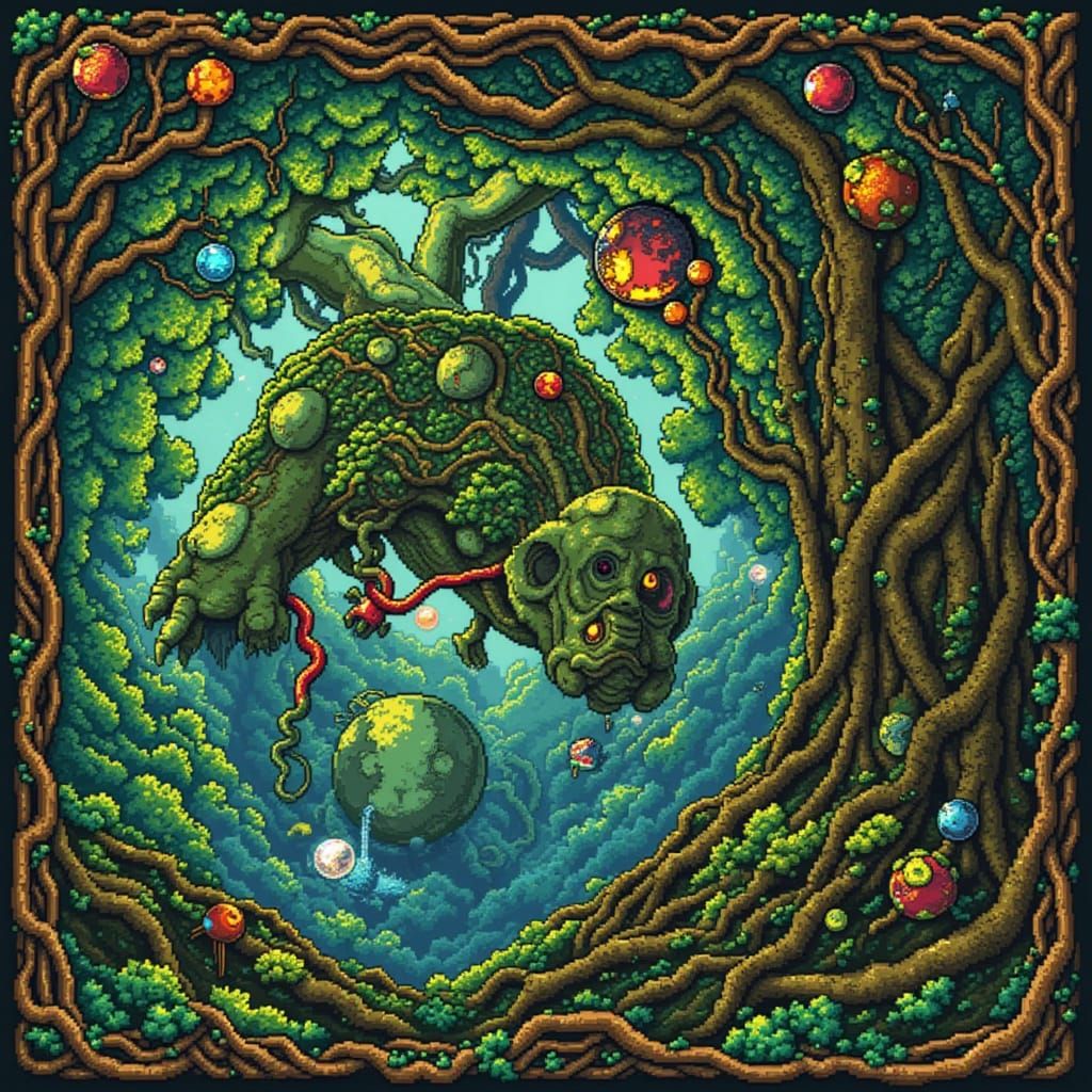 Zelda Wind Waker Painting in Retro Pixel Art