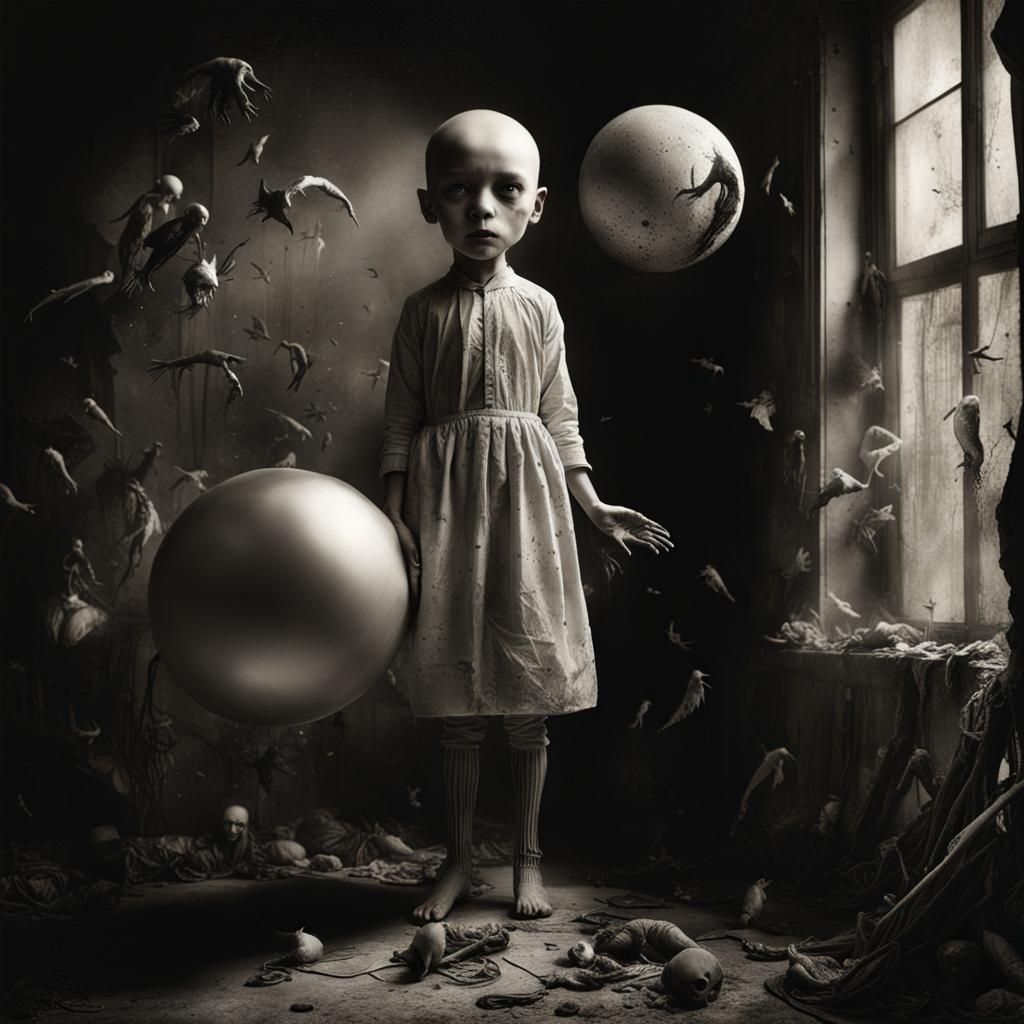 Surreal Scene in Vintage Polaroid Style