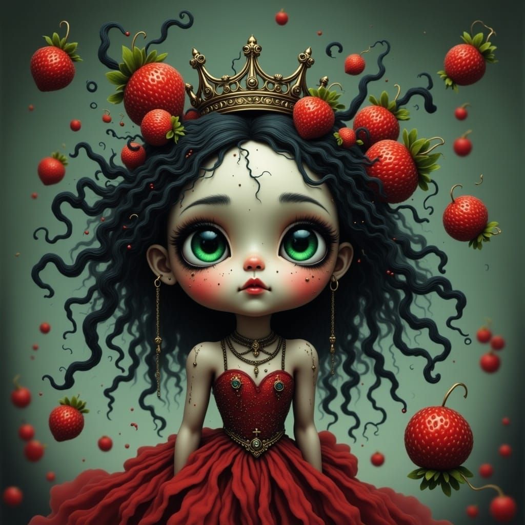 Strawberry Queen Doll with Twisted Hair