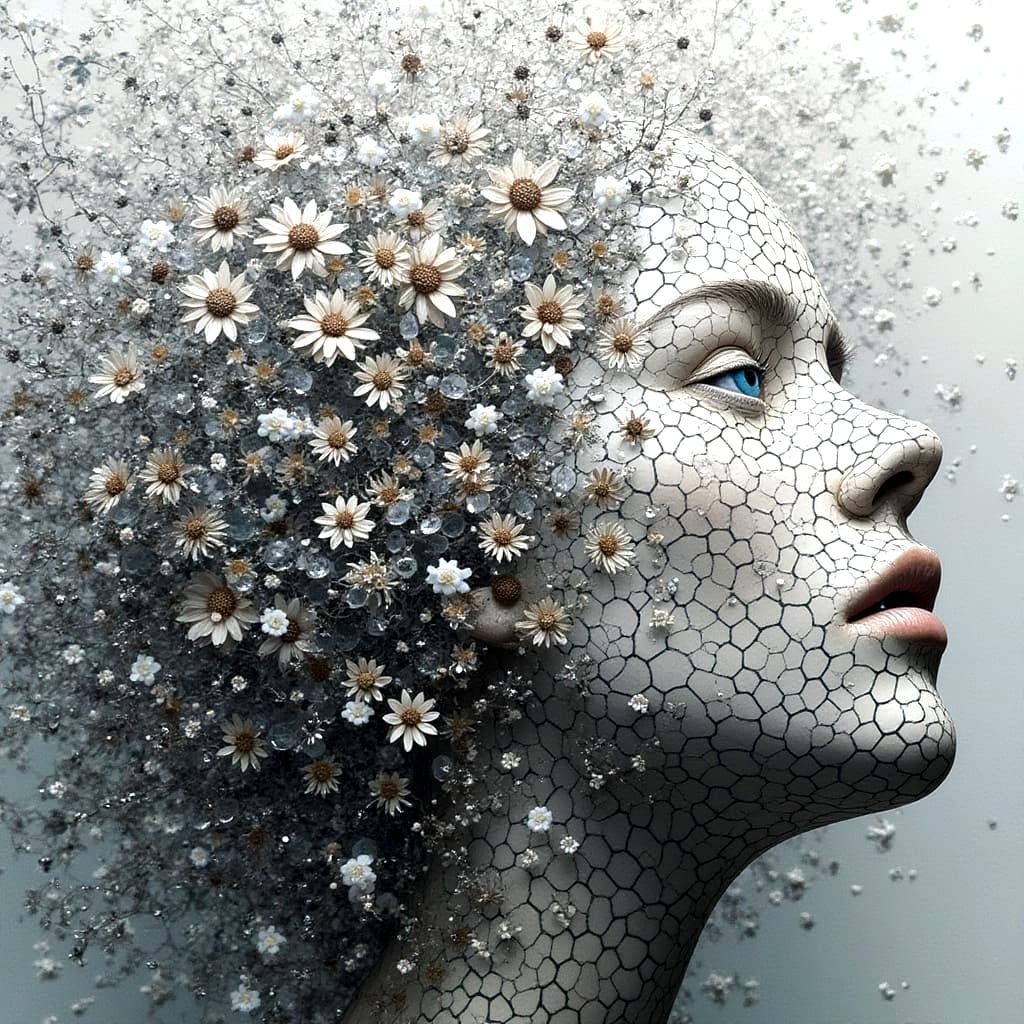 Elegant Figures Amidst Molecular Art