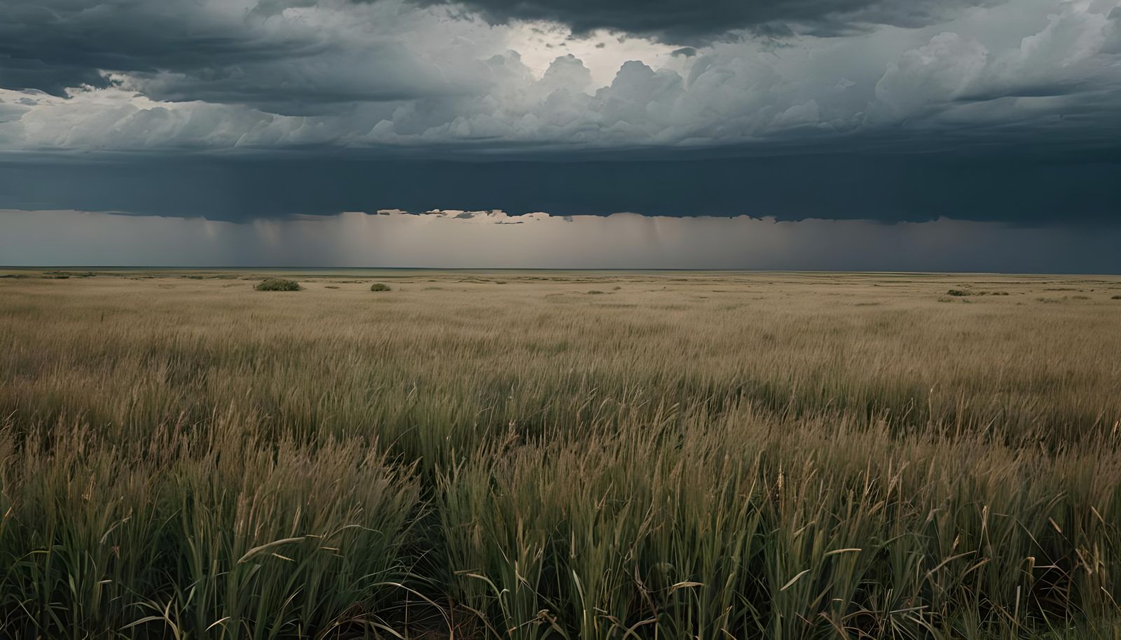Dramatic Prairie Landscape Under Approaching Storm