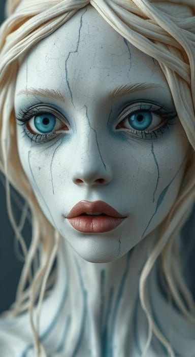 Steampunk Porcelain Puppet in Art Nouveau Style