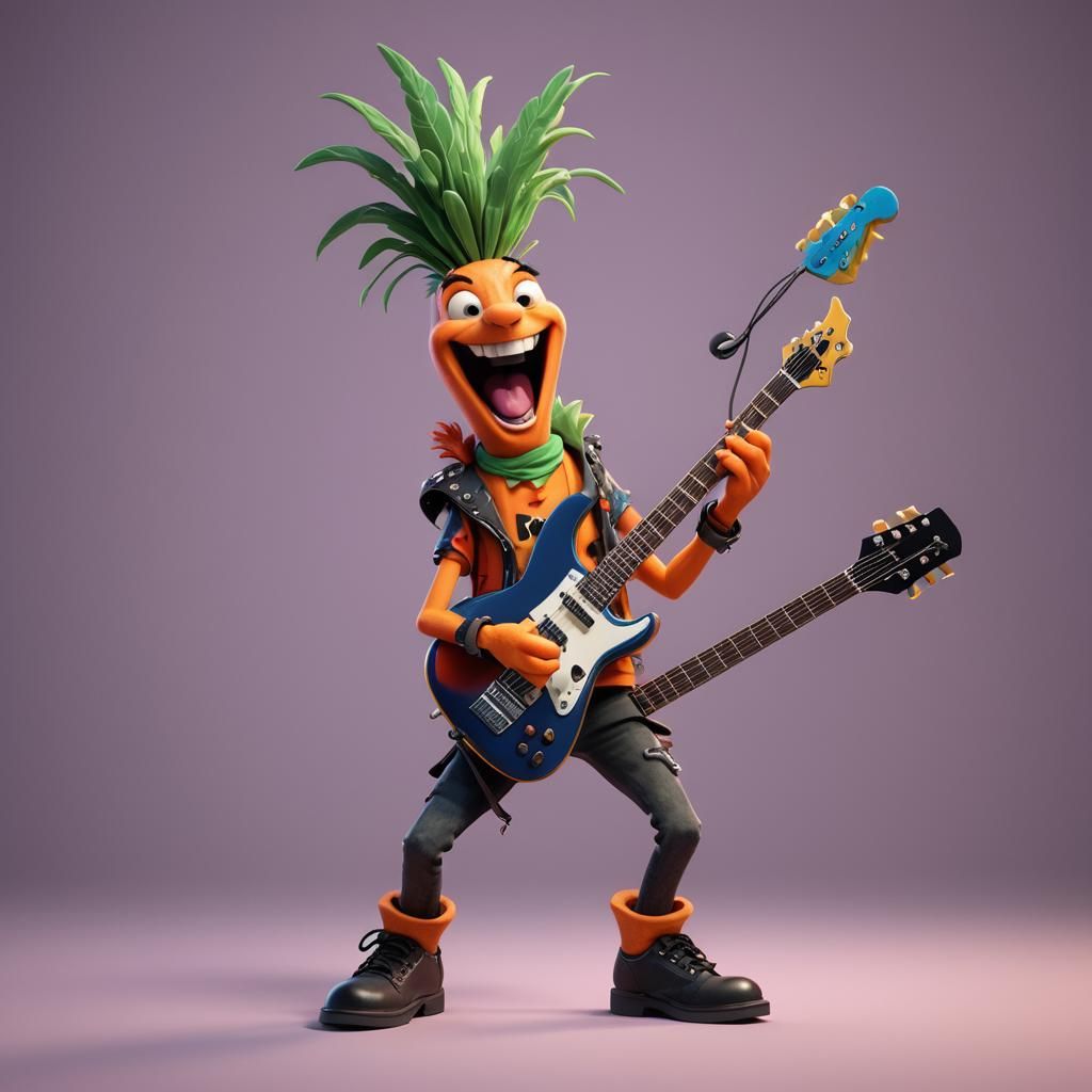 Punk Rock Carrot Concert: 3D Digital Art