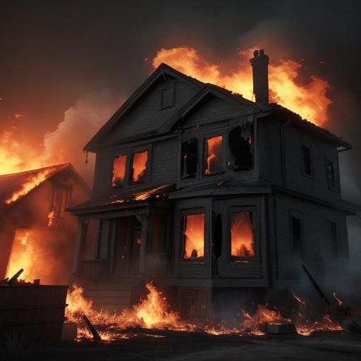 Burning House in Desperate Neighborhood: 3D Game Art
