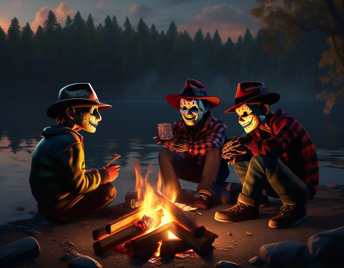 Jason and Freddy Make S'mores: 3D Game Art