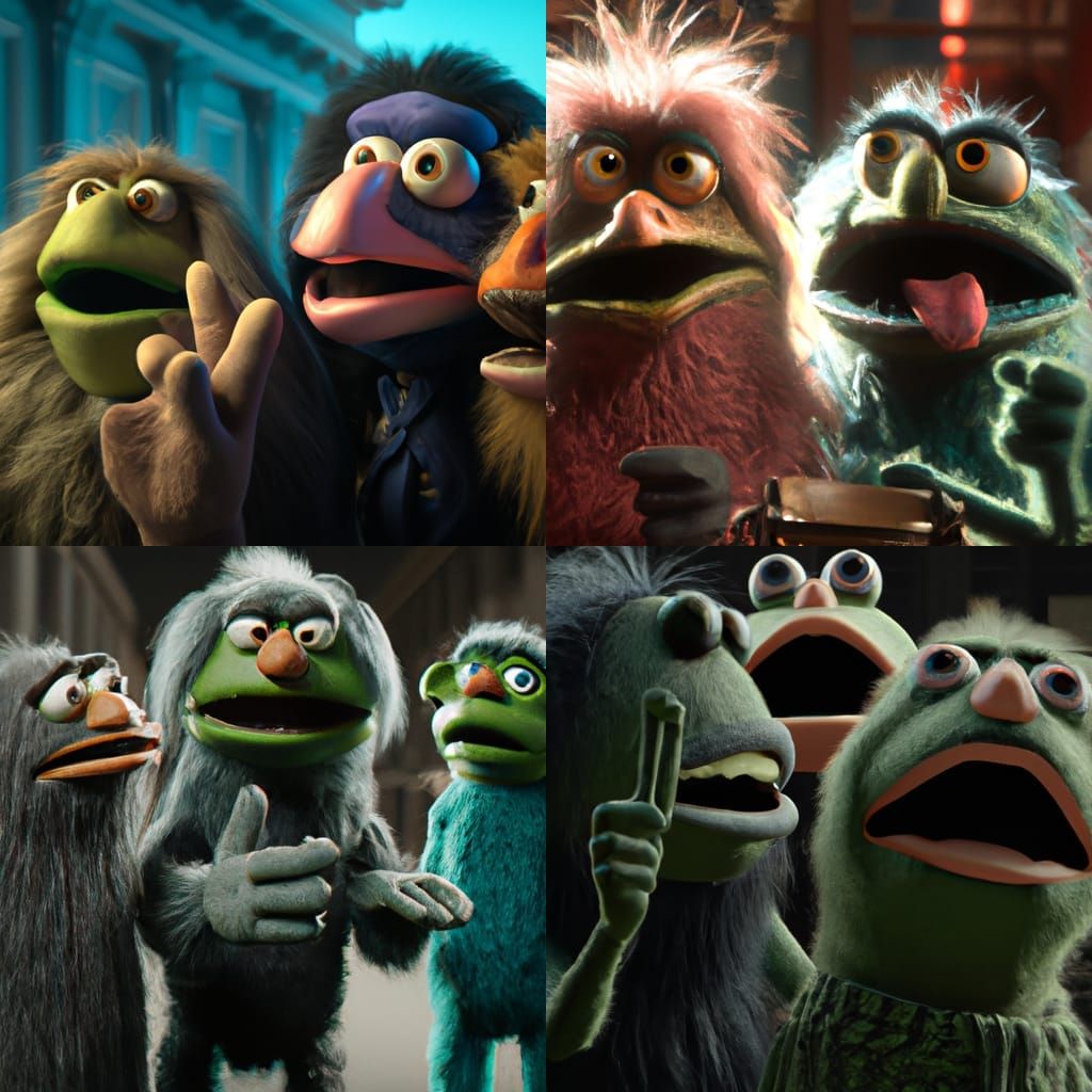 Horror Muppets Expressing Political Opinion in 3D