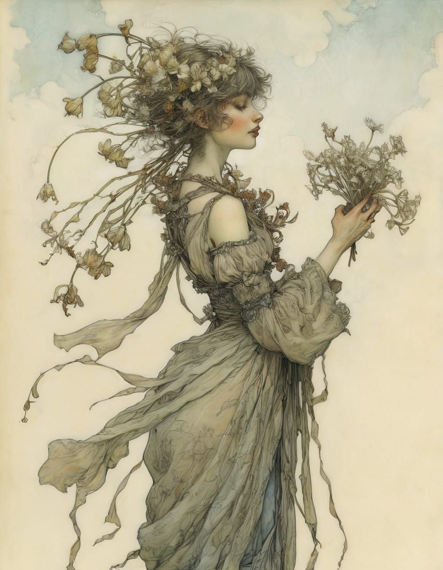 Delicate Artichoke Flowers in Whimsical Watercolor Style