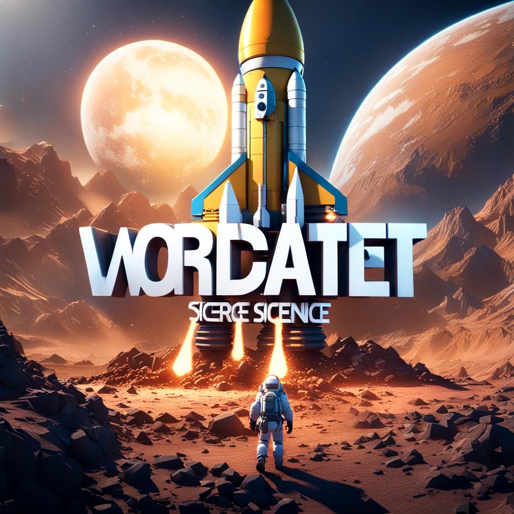 Rocket and Wordle Collision in 3D Game Style
