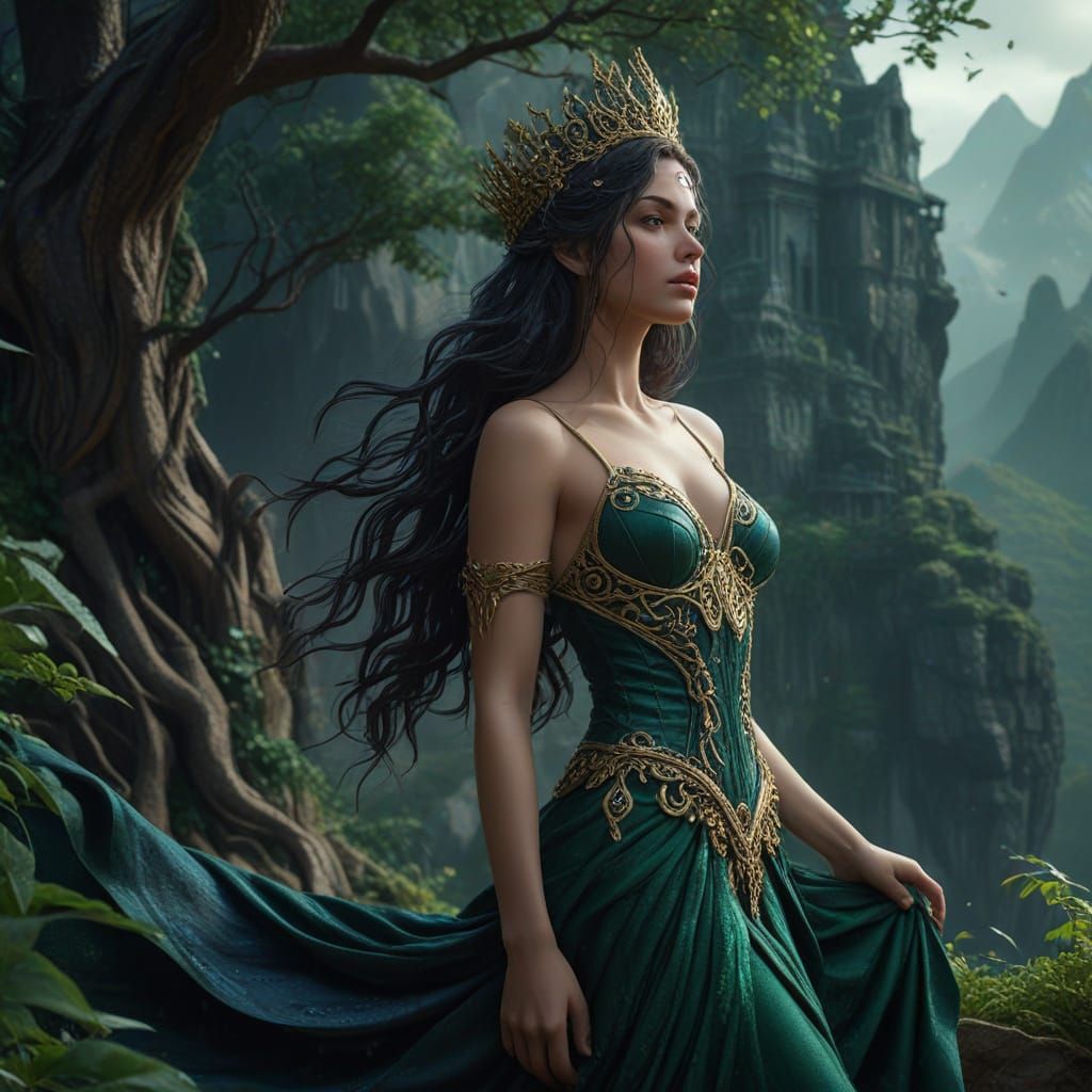 Ethereal Goddess in Dystopian Ruins