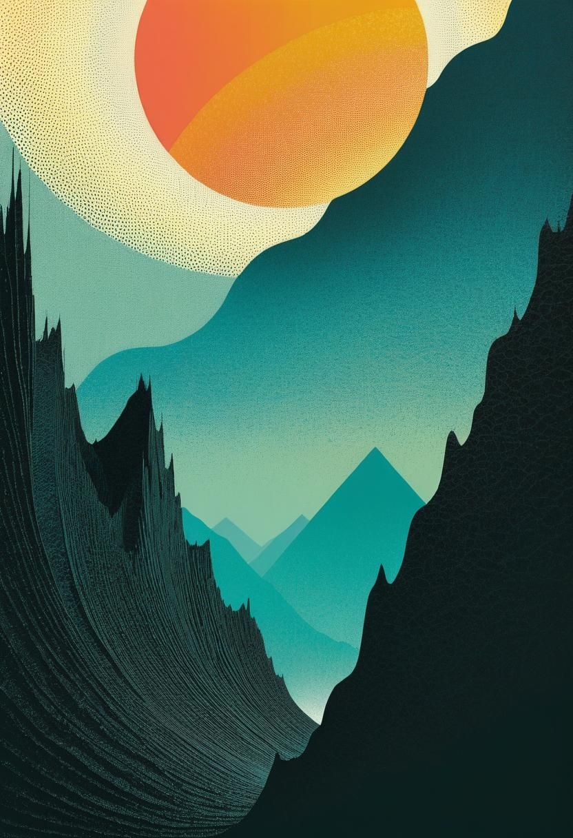 Vibrant Halftone Collage in Mixed Media Style