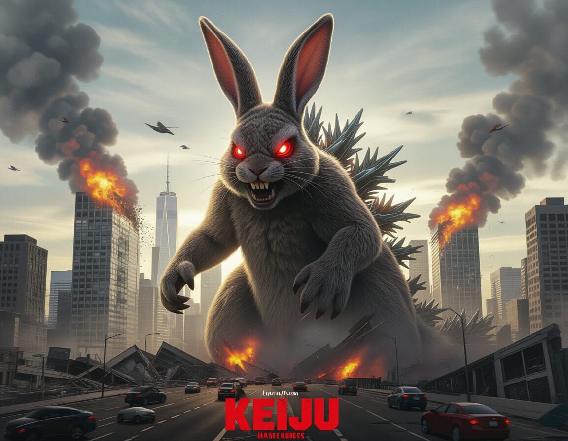 Colossal Kaiju Rabbit Wreaks Havoc on City