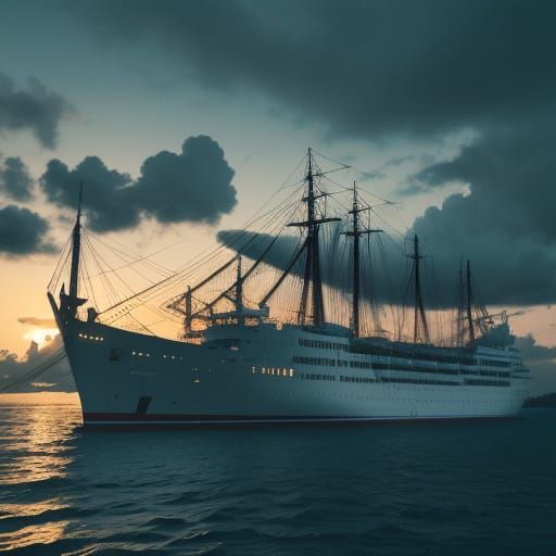 Harbor in Tropical Paradise with Hyperrealistic Details