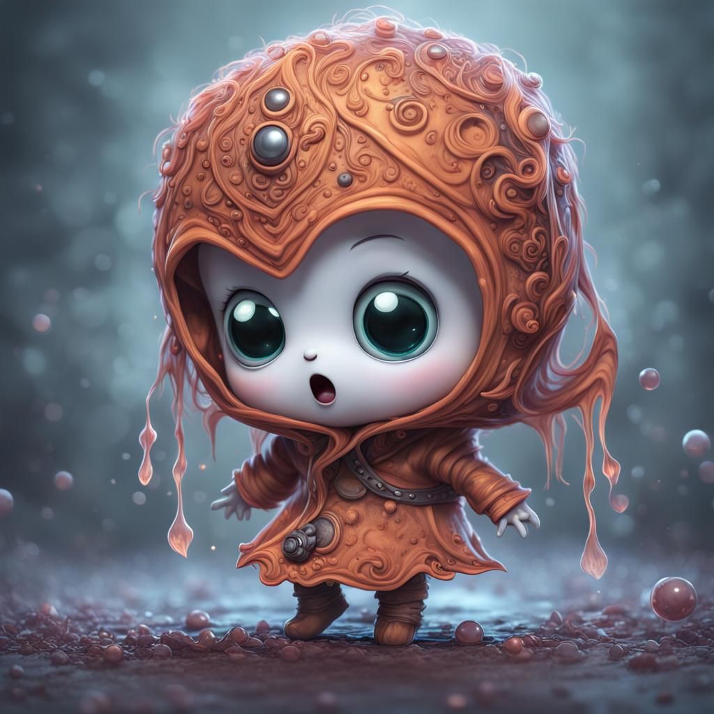 a cute scared chibi girl..