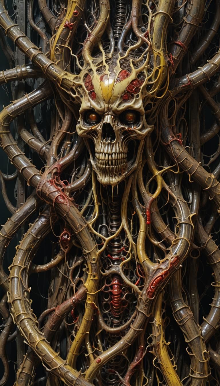 Surreal Biomechanical Horror with Organic Decay