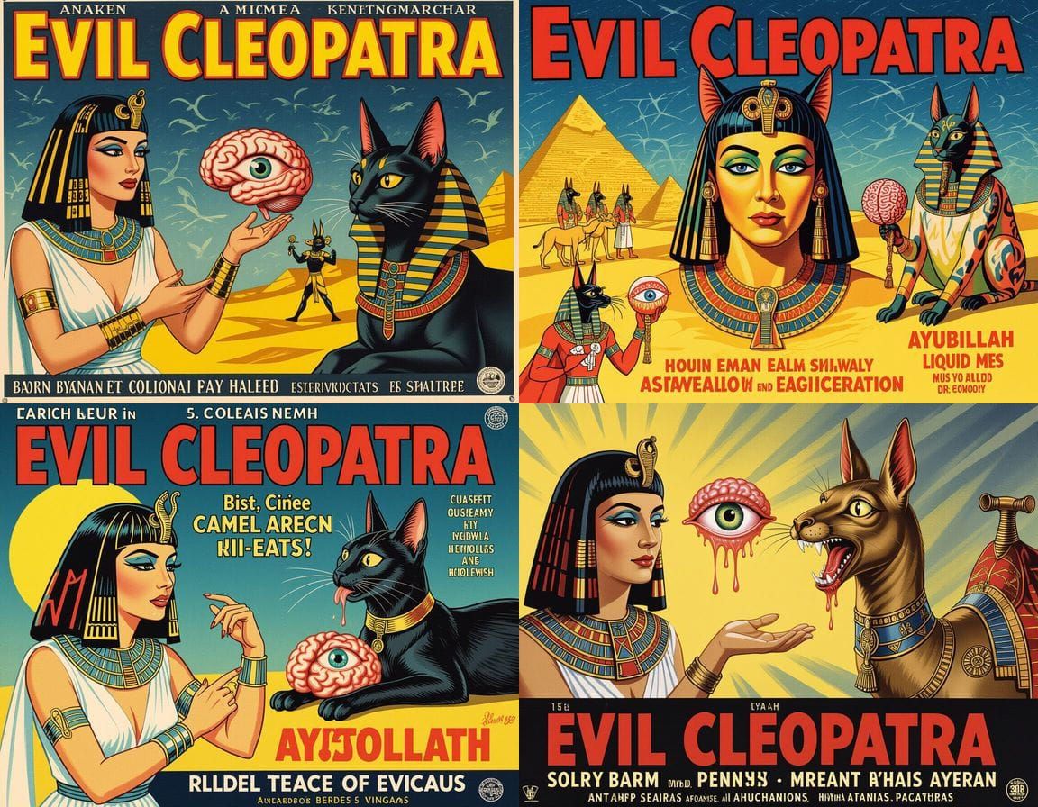 1950s Horror Poster: Evil Cleopatra Hybrid