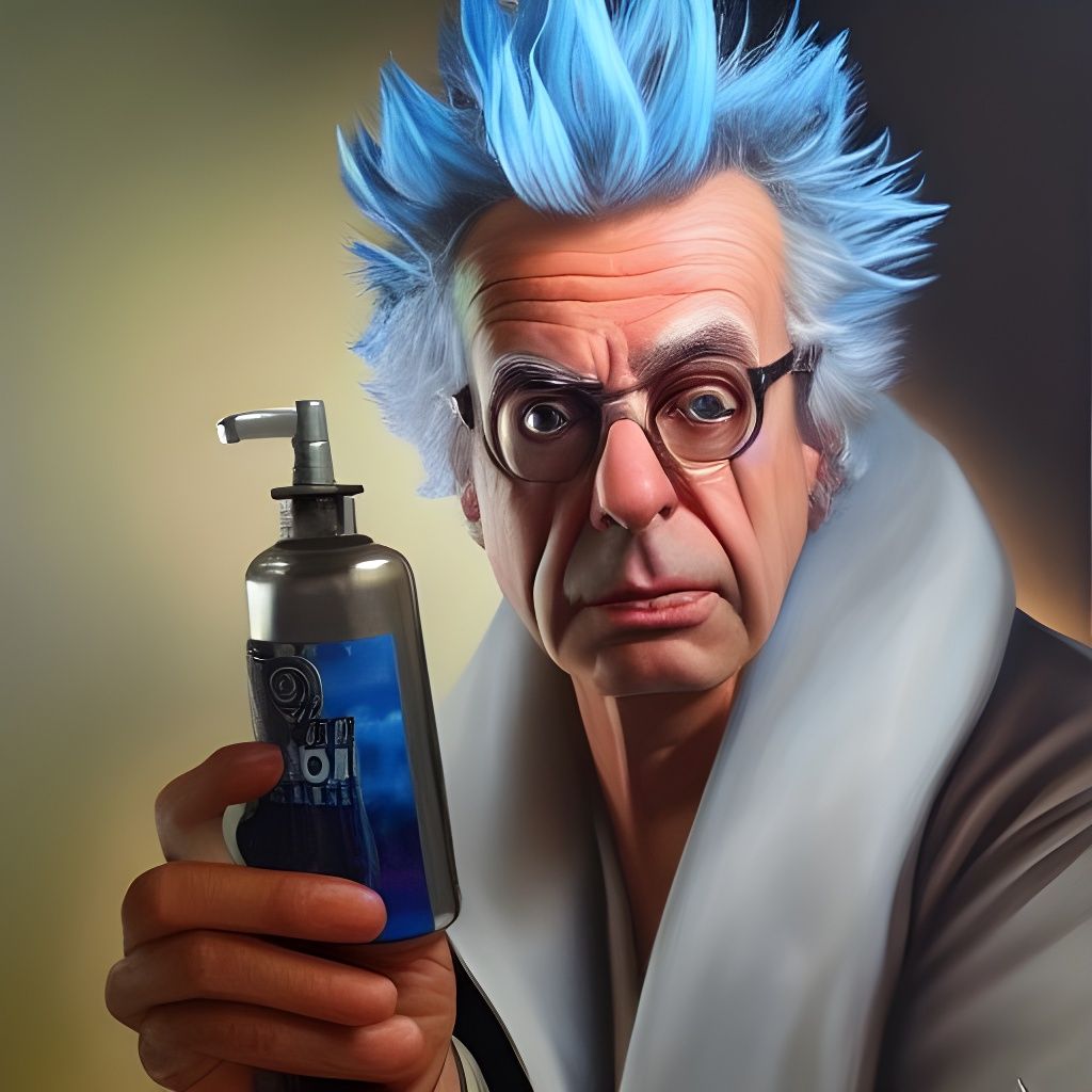 Hyperrealistic Oil Painting of Rick Sanchez