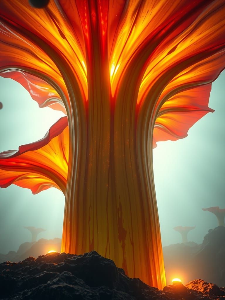 Glowing Titan Arum Flower in Ethereal Fantasy Style