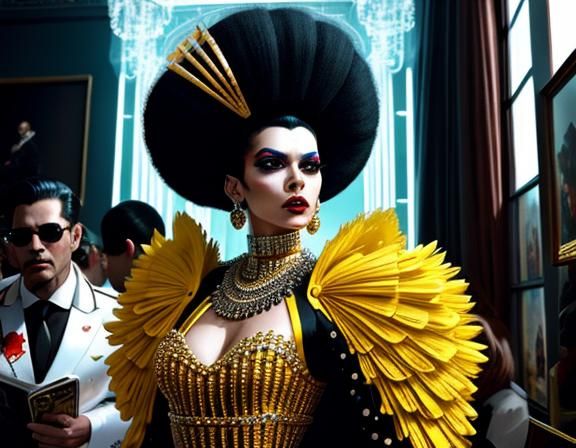 Superhuman in Rococopunk Impressionist Comic Art