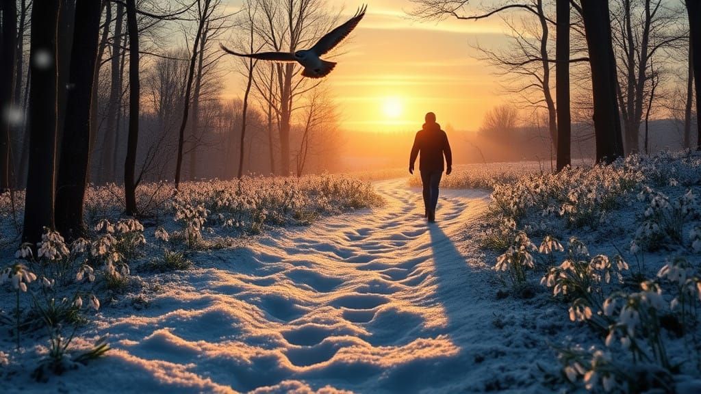 Winter Wonderland Serenade in Vibrant Sunset Hues