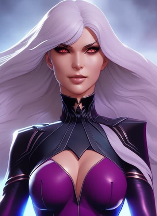 Black Cat Portrait in Art Nouveau Style