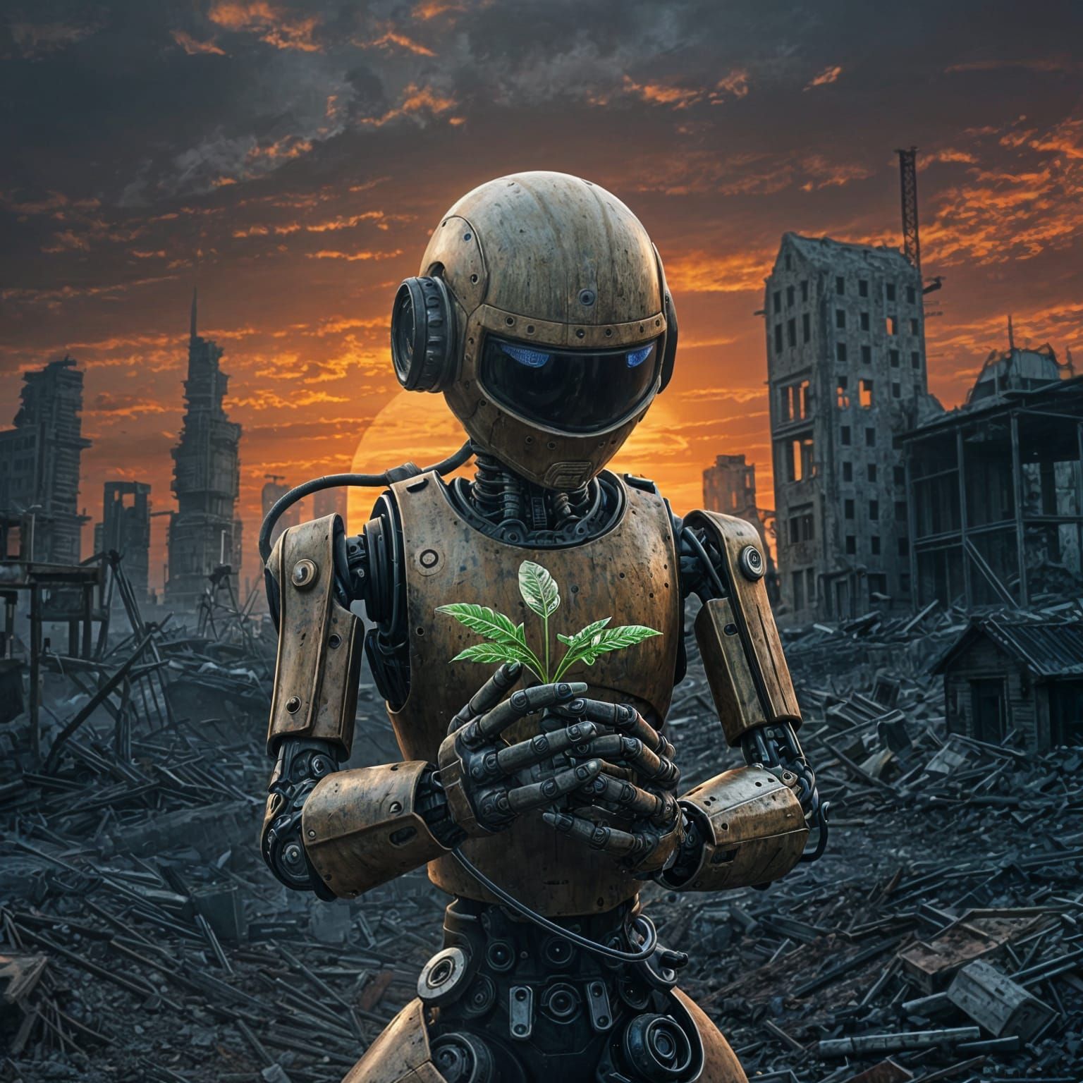 Romantic Post-Apocalyptic Robot Sustains New Life Amidst Rui...