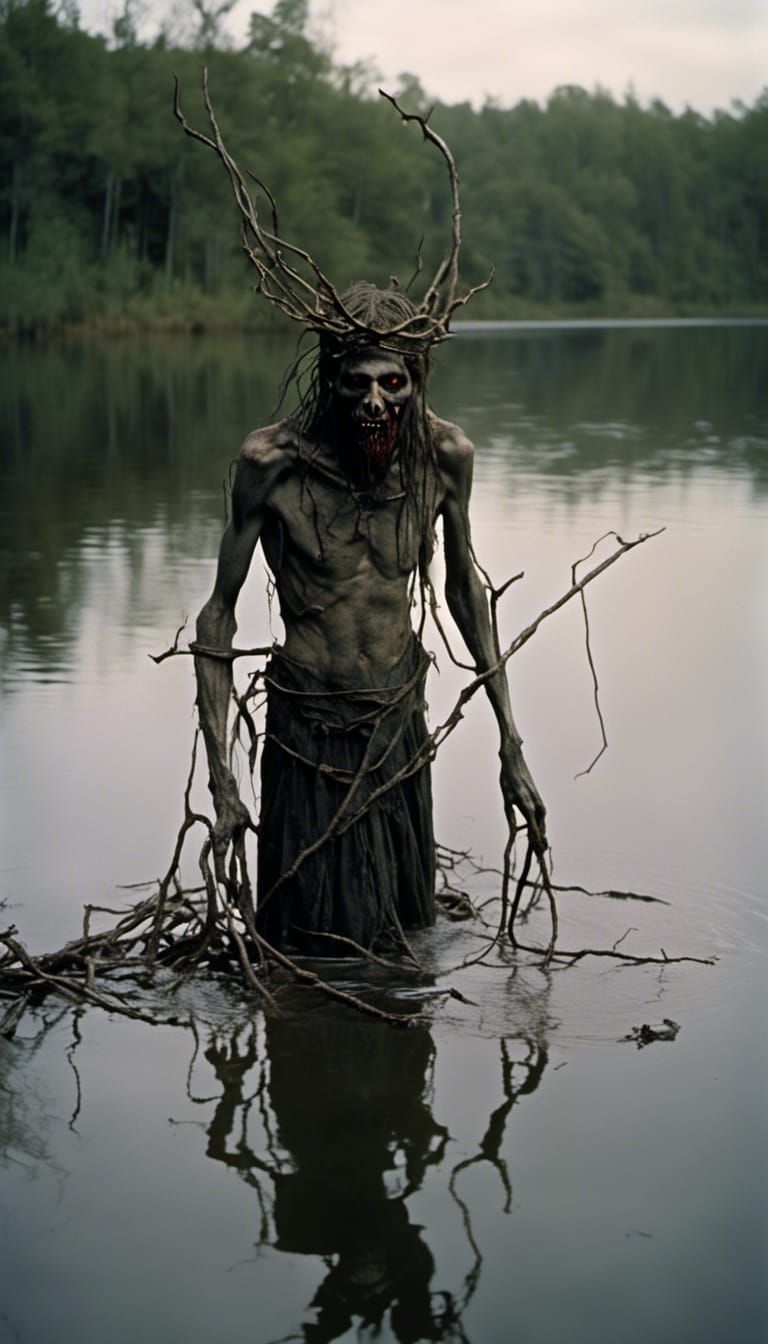 Demonic Figure Rises from the Lake