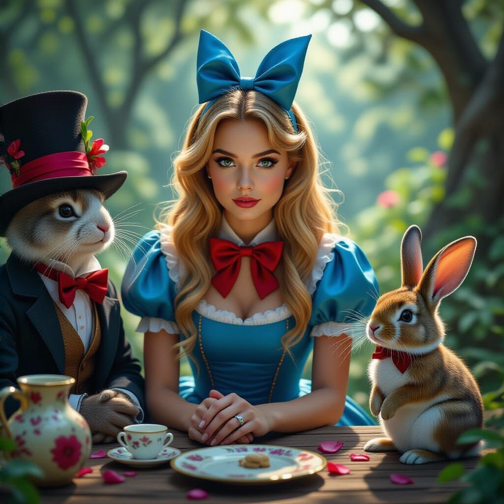 Alice in Wonderland Characters in Renaissance Style