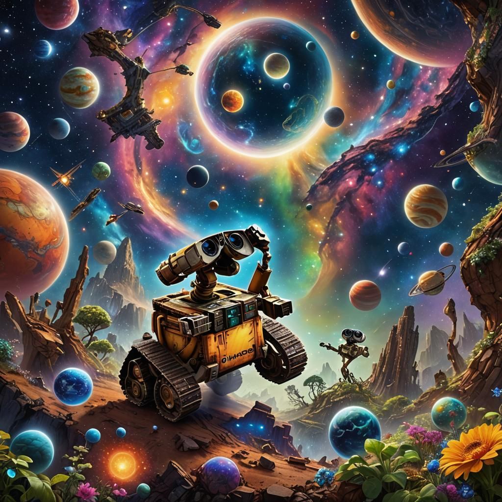 WALL-E and EVE in Space: Digital Matte Painting