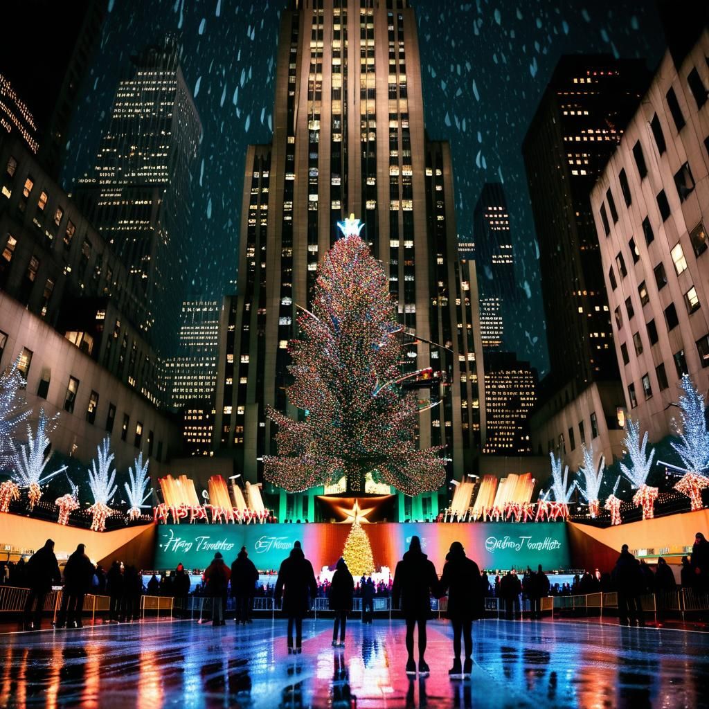 Rockefeller Center Christmas Tree at Night