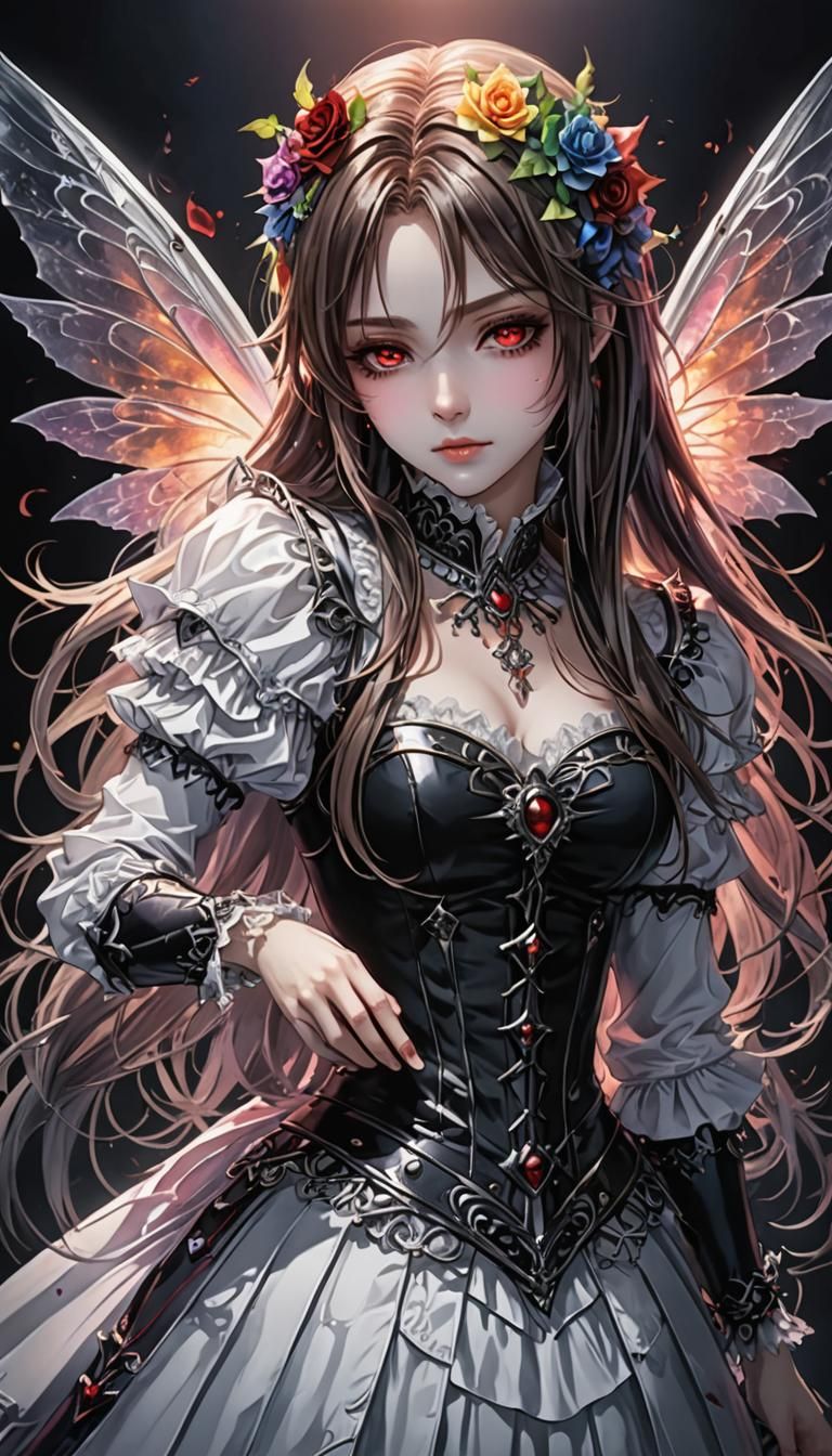 Vampire Knight and Rainbow Fairy Queen Embrace