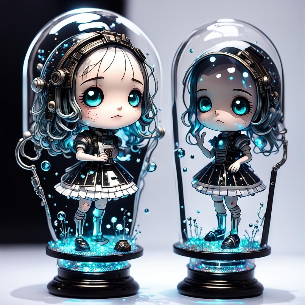 Glass Chibi Alice in Dark Sci-Fi Wonderland