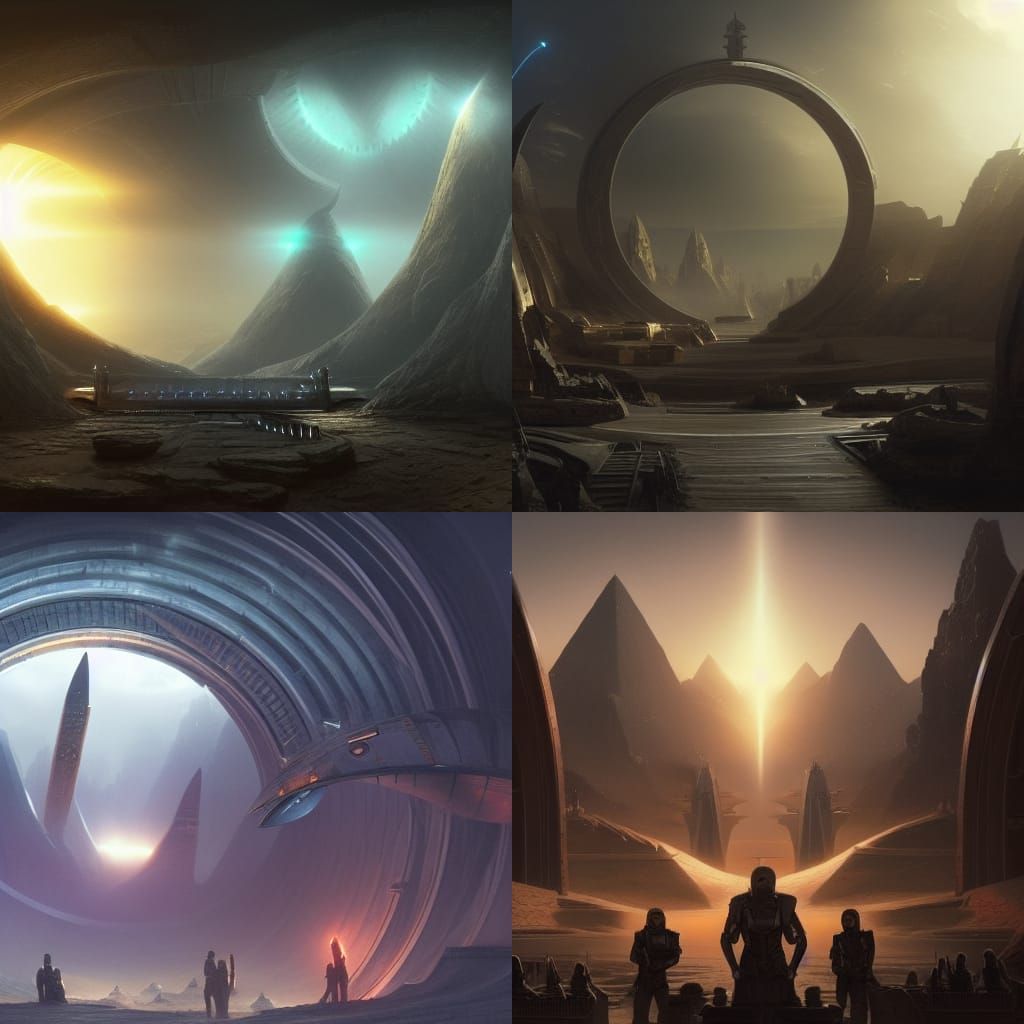 Epic Stargate in Egyptian Sci-Fi Art