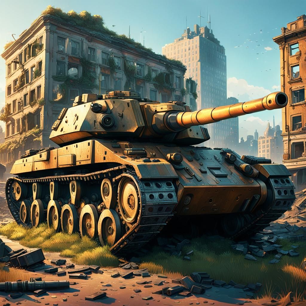 Epic Ruined Cityscape with Lambotank