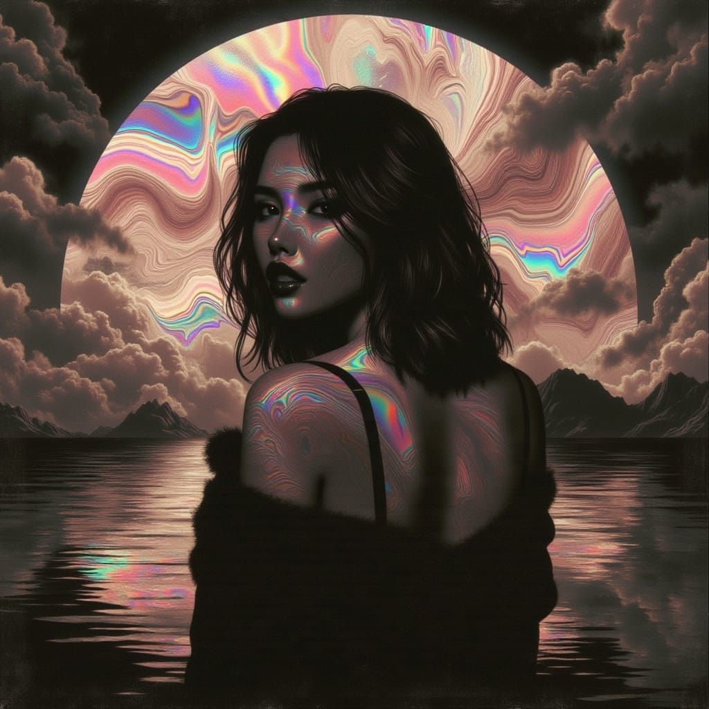 Emo Girl with Glitch Foil Effect