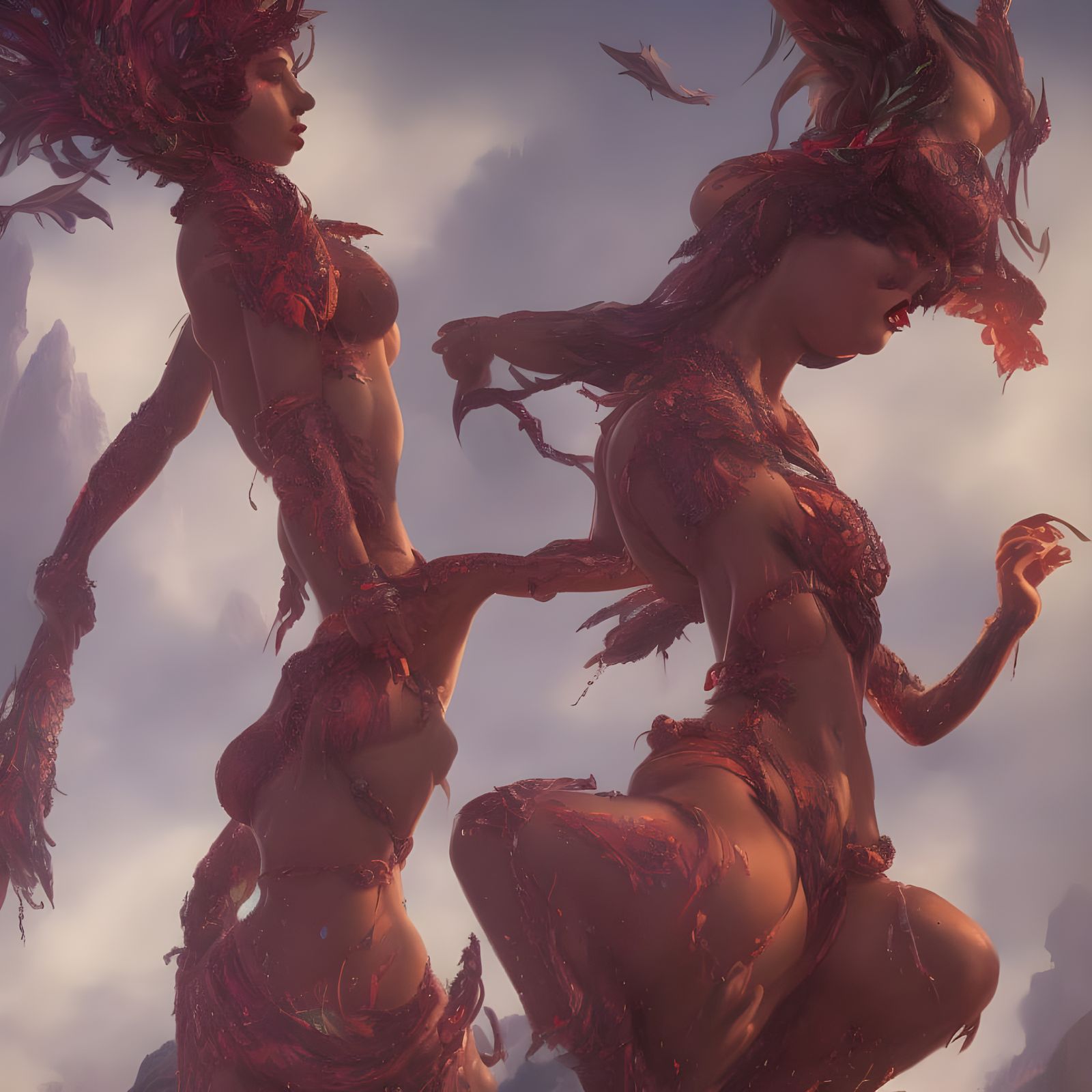 Sheela Na Gig Goddess in Detailed Matte Painting