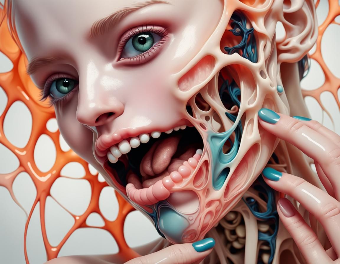 Abstract Translucent Creature with Black Eyes